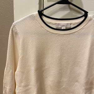LOFT Black and ivory sweater